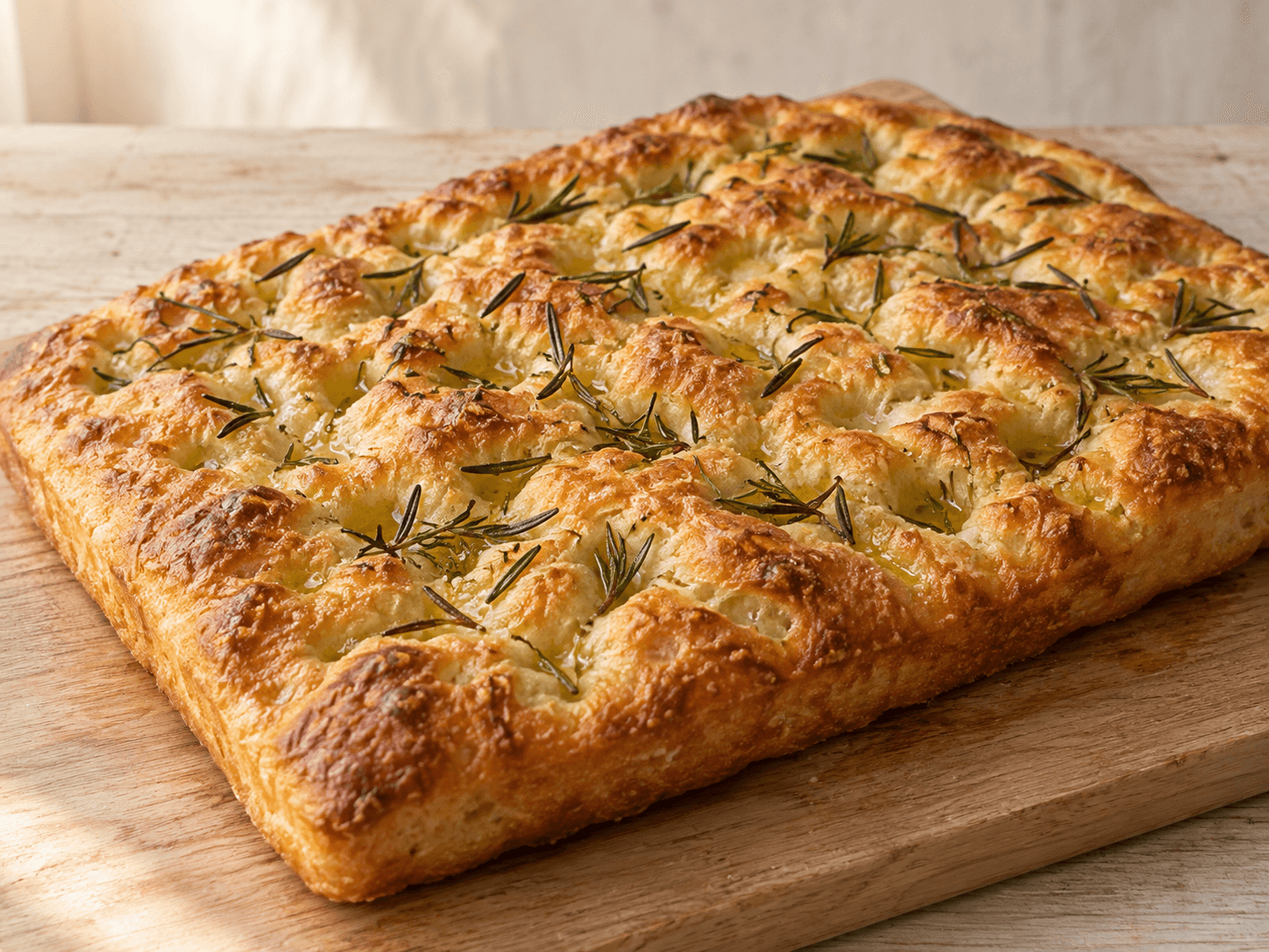 AI illustration of Golden rosemary focaccia